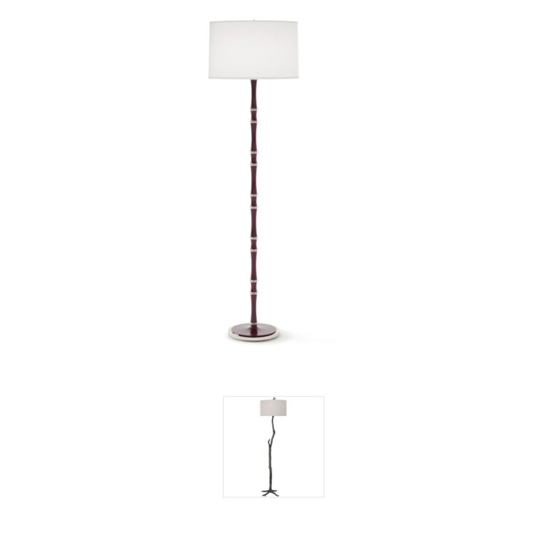 Robert Abbey Kane Candlestick Metal & Fabric Floor Lamp