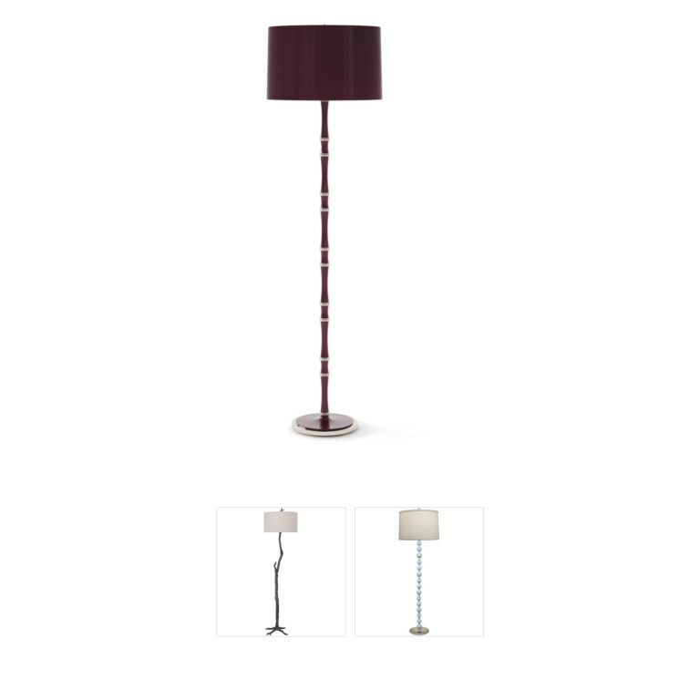 Robert Abbey Kane Candlestick Floor Lamp with Sugar Plum Shade