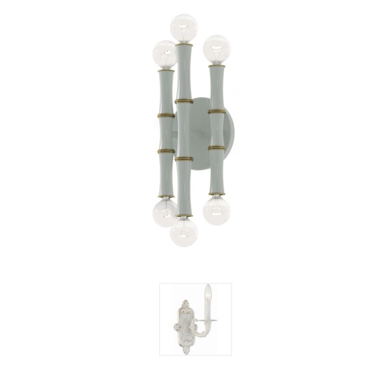 Robert Abbey Kane Linear Metal Wall Sconce in Celadon and Modern Brass
