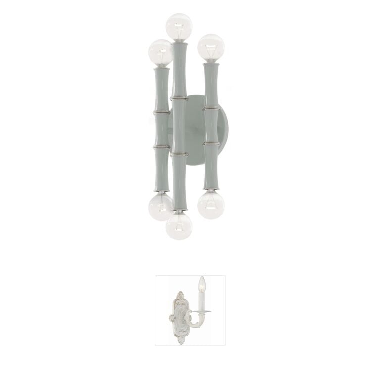 Robert Abbey Kane Celadon and Polished Nickel 6-Light Wall Sconce