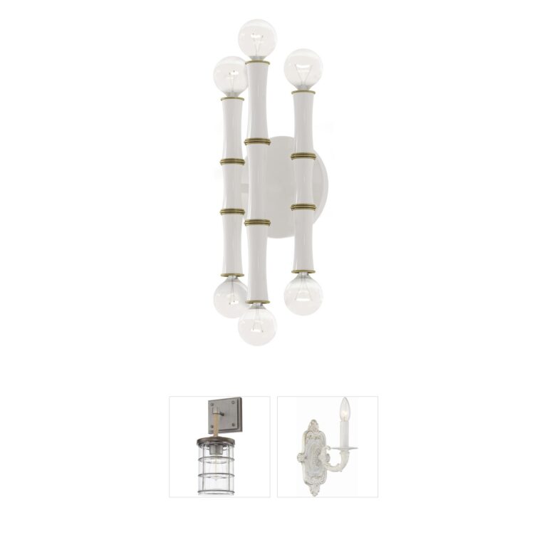 Robert Abbey Kane Daisy and Modern Brass 6-Light Linear Wall Sconce