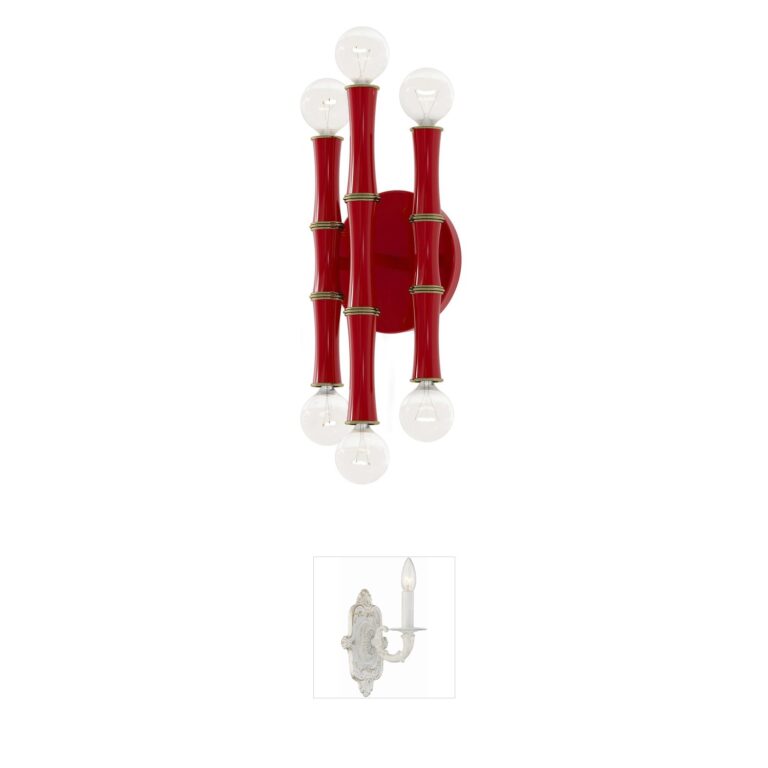 Robert Abbey Kane 6-Light Ruby Red & Modern Brass Wall Sconce