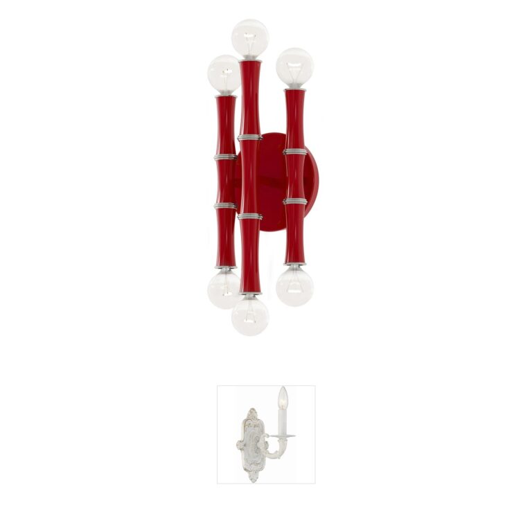 Robert Abbey Kane Ruby Red & Polished Nickel Wall Sconce