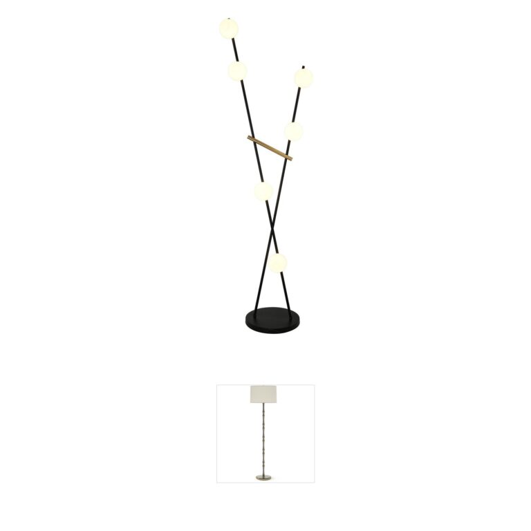 Artcraft Lighting Cortina Black & Brass 6-Light Floor Lamp