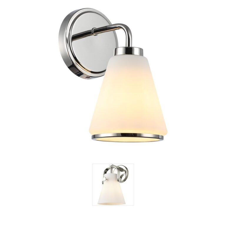 Artcraft Lighting Zoey Polished Nickel Glass Wall Sconce
