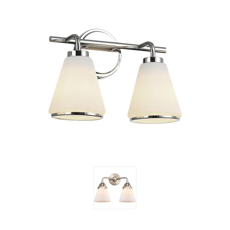 Artcraft Lighting Zoey Polished Nickel 2-Light Vanity with Glossy White Glass