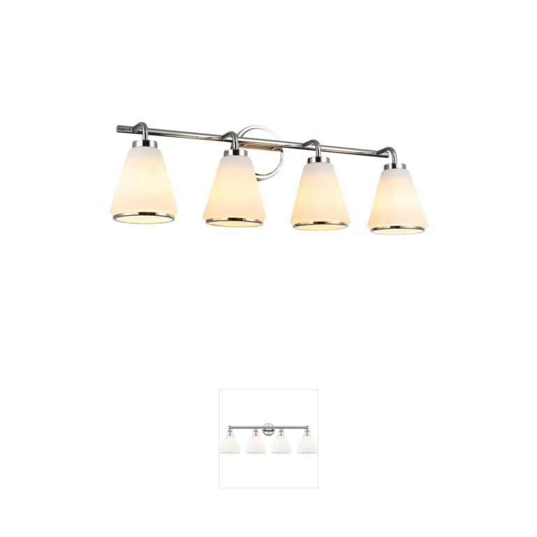 Artcraft Lighting Zoey Polished Nickel 4-Light Vanity with Glossy White Glass