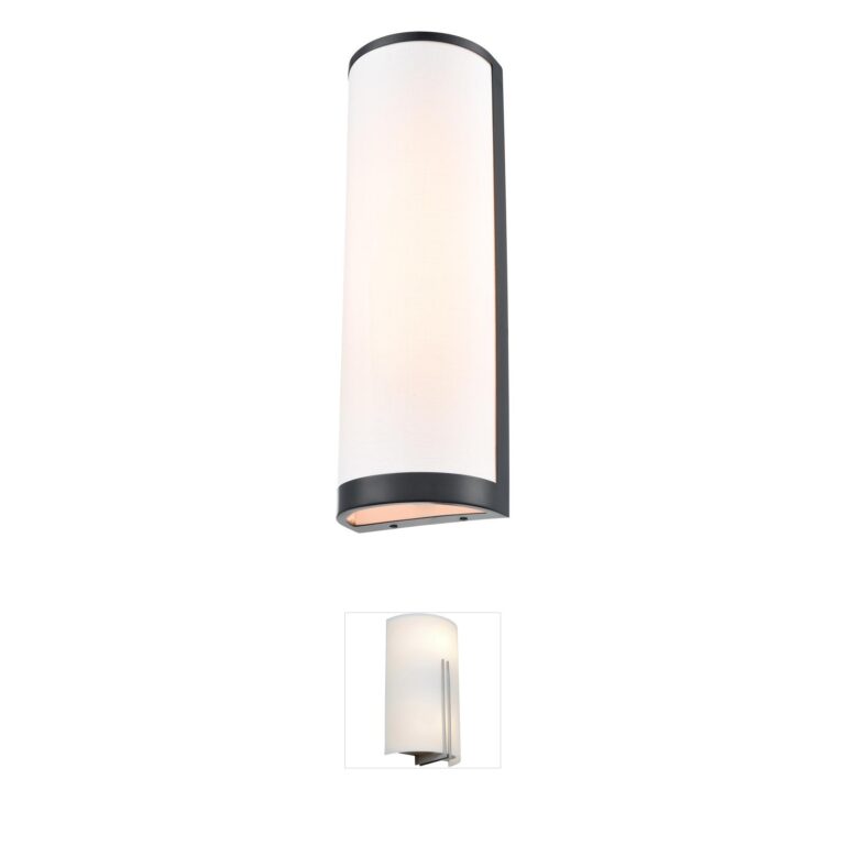Artcraft High Street 2-Light Black Wall Sconce with Eggshell Fabric Shade