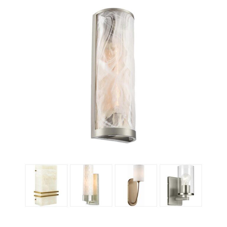 Artcraft Skye Brushed Nickel 2-Light Alabaster Wall Sconce