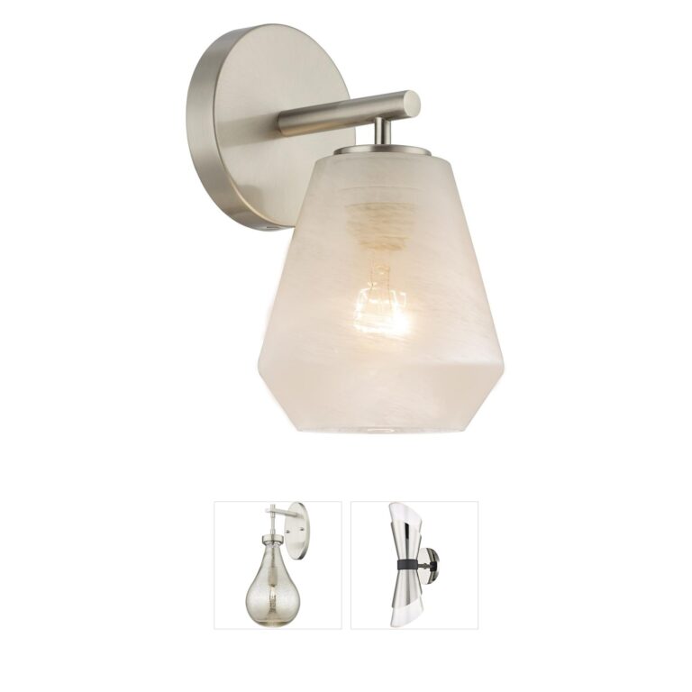 Artcraft Brooke Brushed Nickel Wispy White Glass Wall Sconce