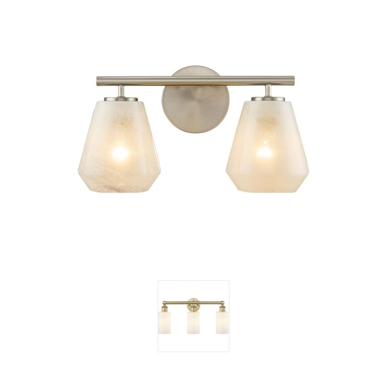 Artcraft Brooke 2-Light Brushed Nickel Vanity with Wispy White Glass