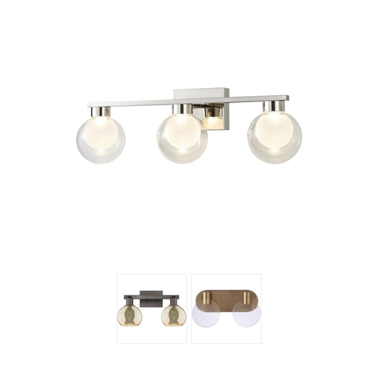 Artcraft Colton 3-Light Polished Nickel Integrated LED Vanity Light