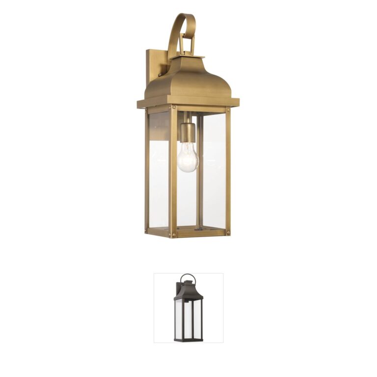 Artcraft Madrid Weathered Brass Metal Lantern Outdoor Sconce