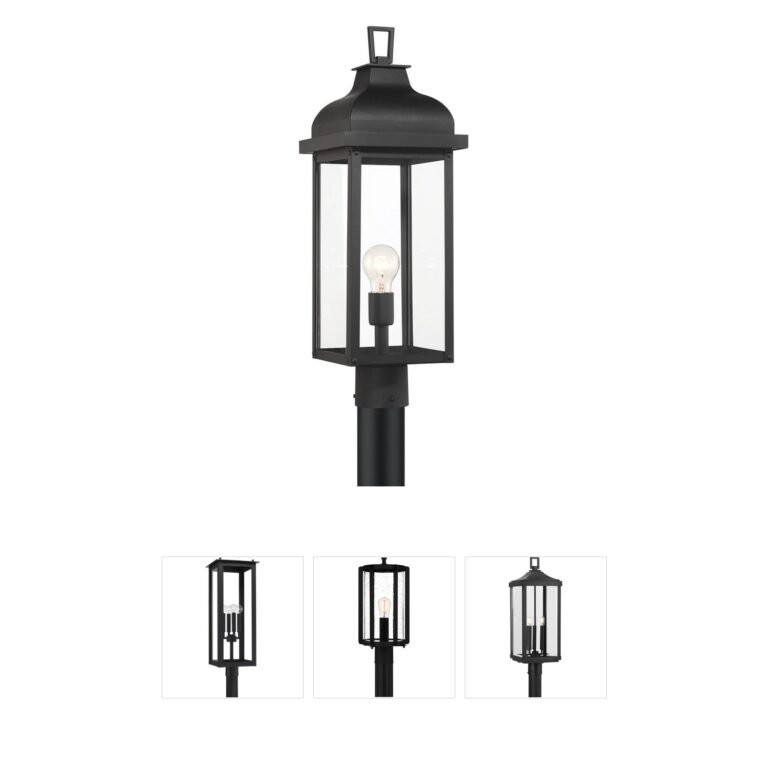 Artcraft Lighting Madrid Black Metal Lantern Outdoor Post Light