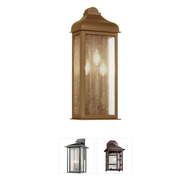 Artcraft Madrid Weathered Brass Outdoor Wall Sconce with Clear Glass