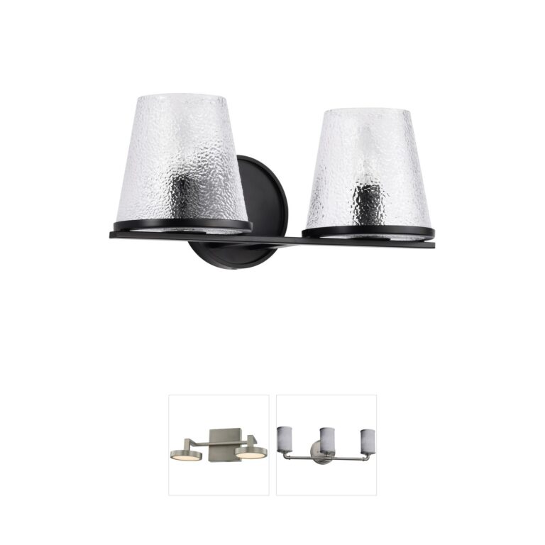 Nuvo Lighting Valentine Black Hammered Glass Vanity Light