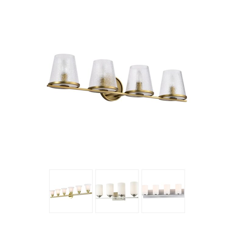 Nuvo Lighting Valentine 4-Light Vintage Brass Hammered Glass Vanity Light