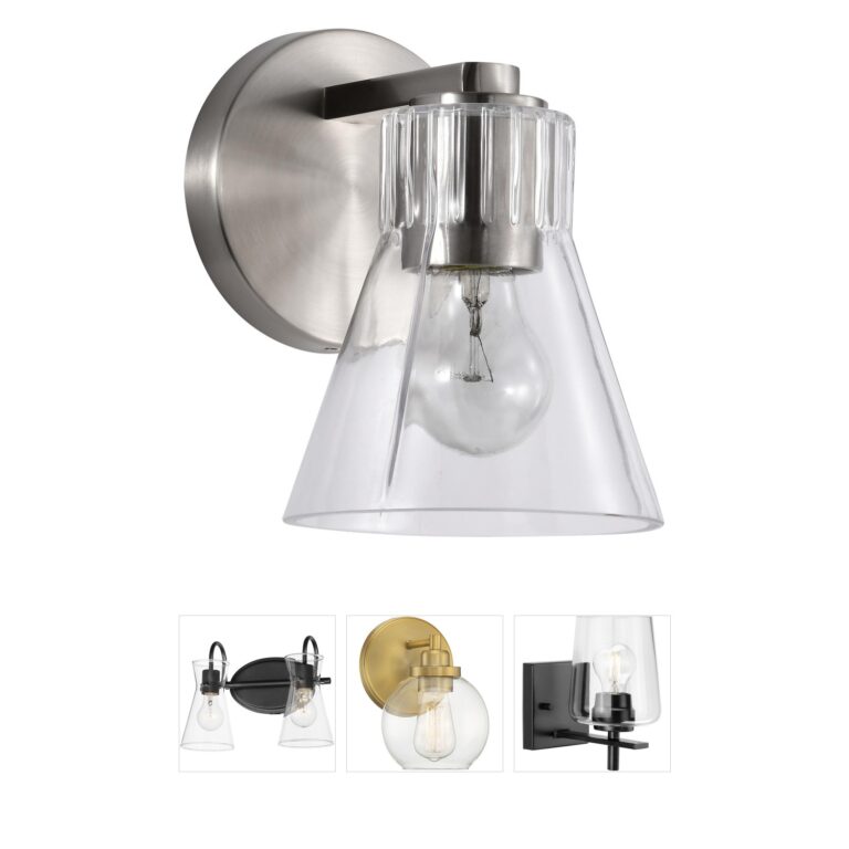 Nuvo Gianna Steel & Glass Vanity Light