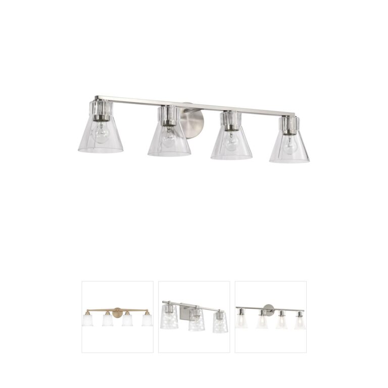Nuvo Lighting Gianna 4-Light Brushed Nickel and Clear Glass Vanity Light