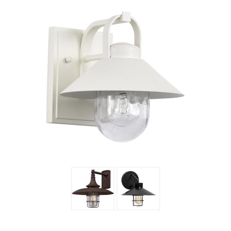 Nuvo Lighting Ridge White Aluminum Outdoor Wall Lantern with Clear Seeded Glass