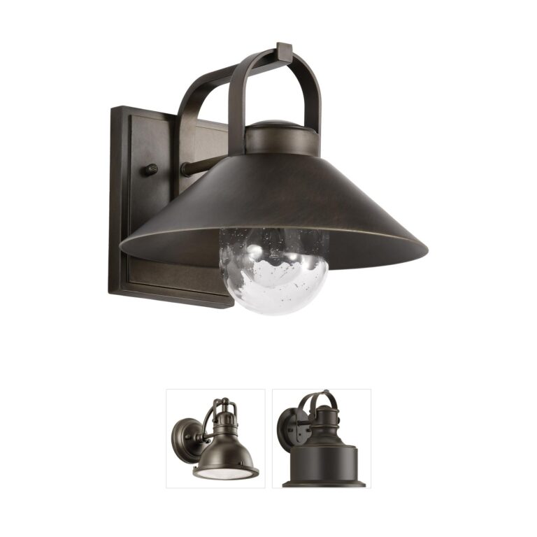 Nuvo Ridge Bronze Outdoor Wall Sconce with Clear Seeded Glass