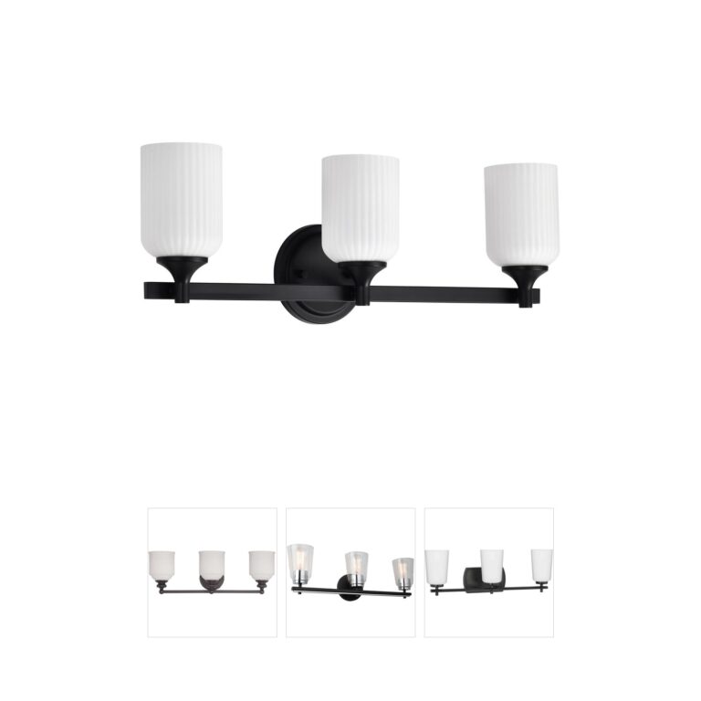 Nuvo Solara 3-Light Matte Black Vanity with Frosted Ribbed Glass