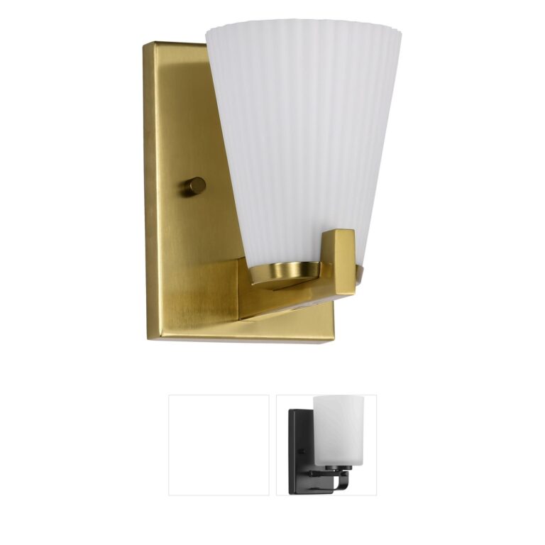 Nuvo Lighting Royale Burnished Brass 1-Light Vanity Light with Ribbed Glass