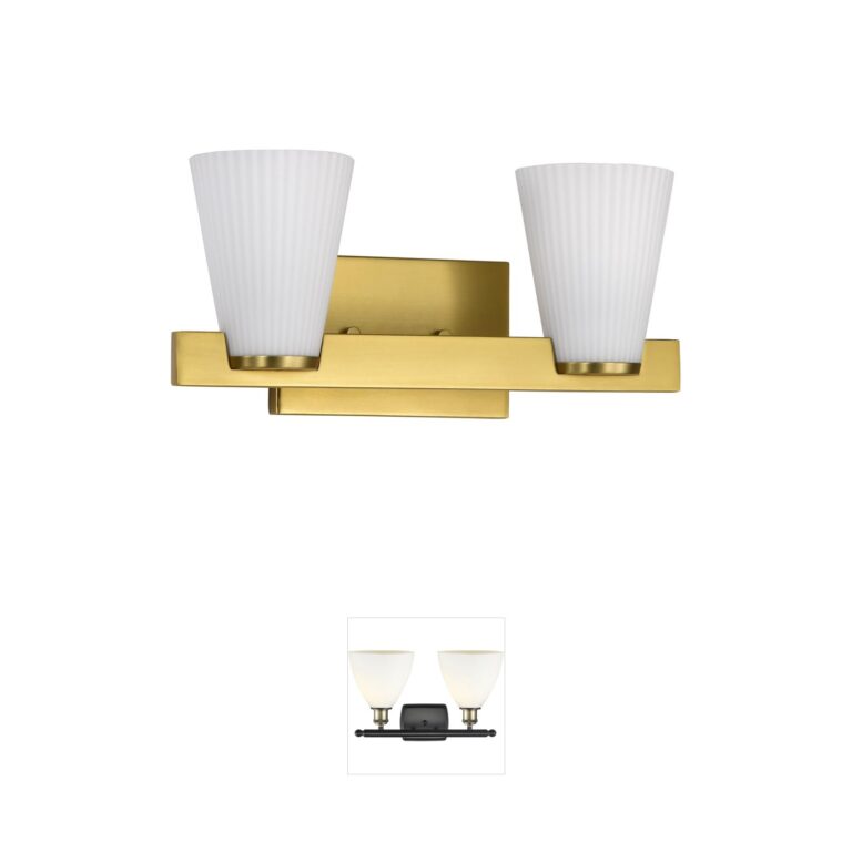Nuvo Lighting Royale Burnished Brass Vanity Light with Ribbed Glass