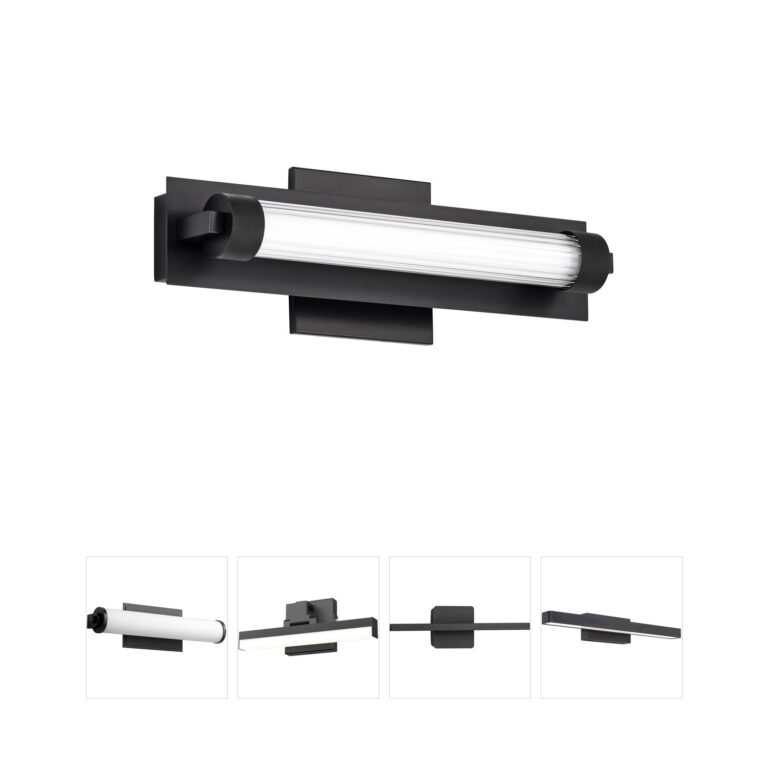 Nuvo Lighting Larissa 14-Inch Black Integrated LED Vanity Light with Opaque Glass