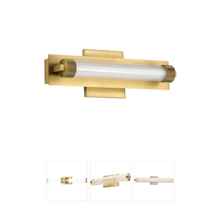 Nuvo Larissa 14-Inch Vintage Brass Integrated LED Vanity Light