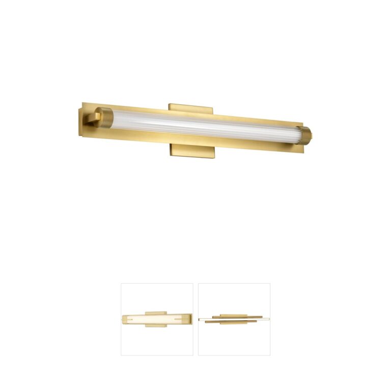 Nuvo Larissa 24-Inch Vintage Brass LED Vanity Light with Opaque Glass