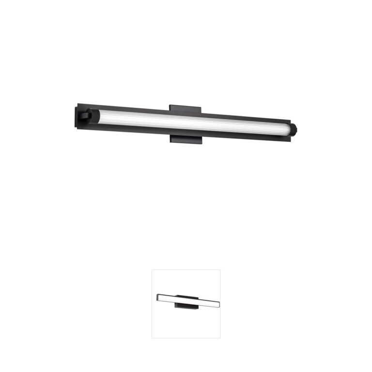 Nuvo Larissa 32-Inch Black Integrated LED Vanity Light with Opaque Glass