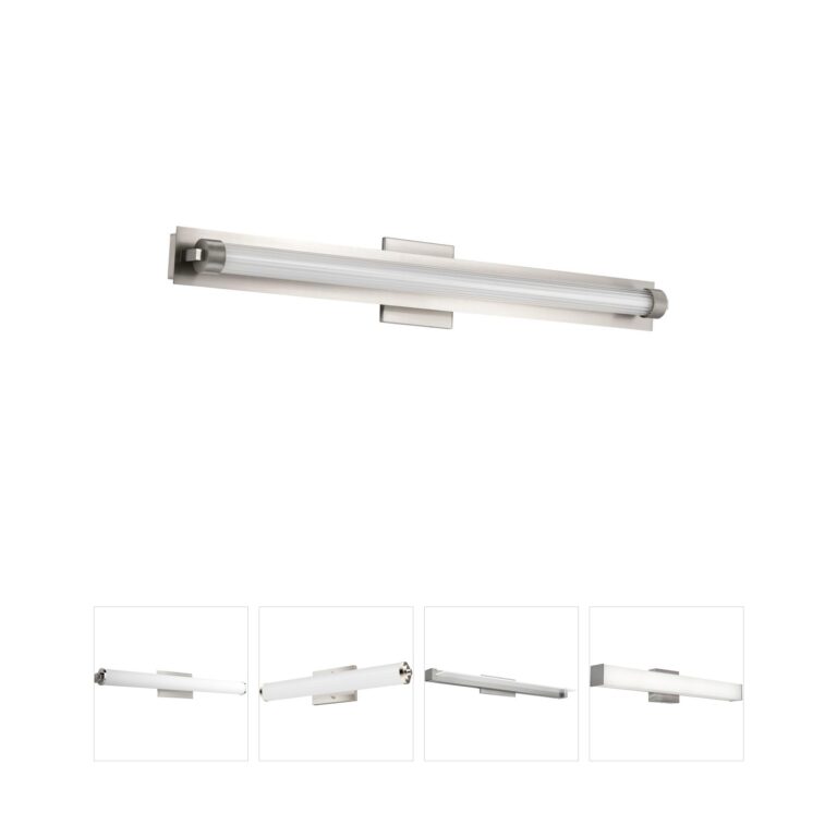 Nuvo Larissa 32-Inch Integrated LED Vanity Light in Brushed Nickel with Opaque Glass