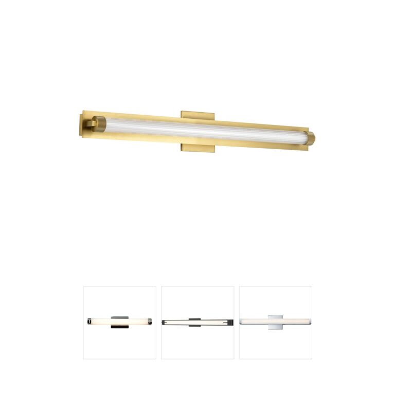 Nuvo Lighting Larissa 32-Inch Vintage Brass Integrated LED Vanity Light