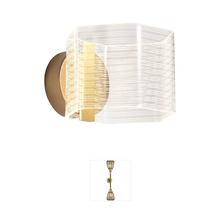Nuvo Kenzo Vintage Brass LED Wall Sconce with Light Guide Panel
