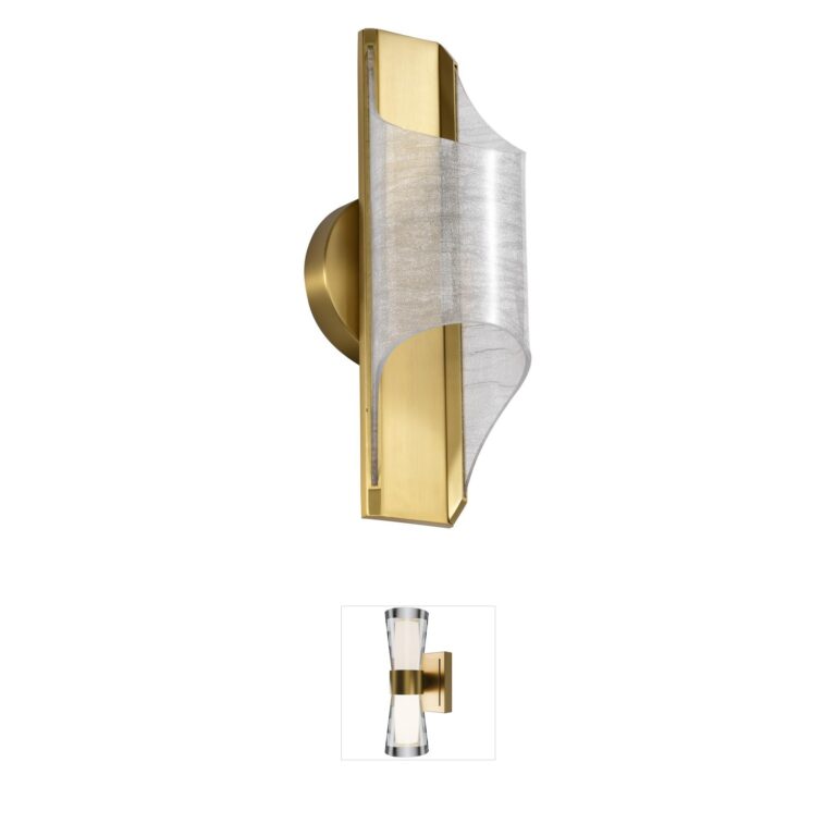 Nuvo Idris Vintage Brass LED Wall Sconce with Light Guide Panels