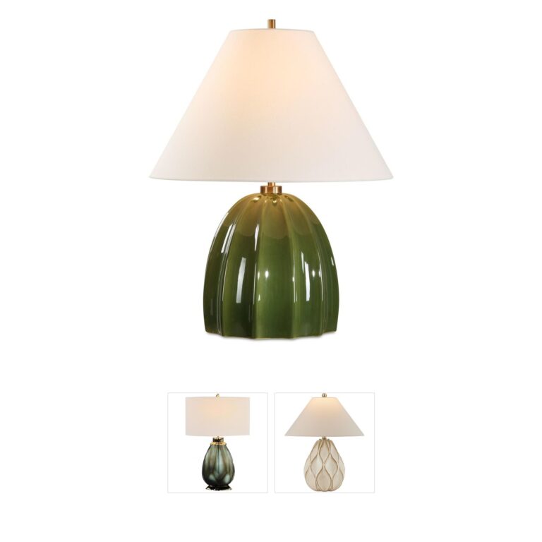 Uttermost Renna Ceramic Table Lamp with Moss Green Glaze