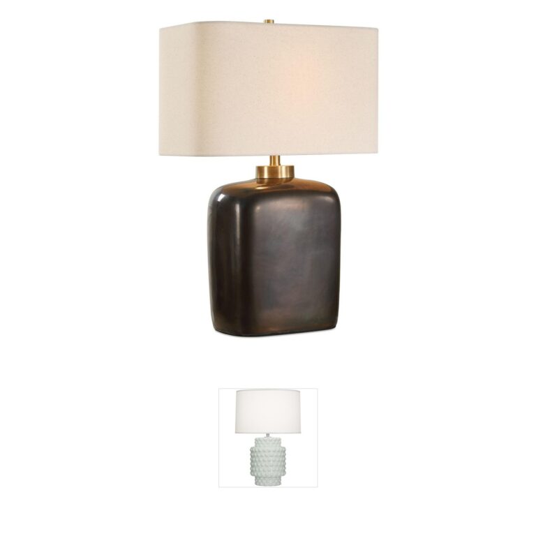 Uttermost Quentin Dark Bronze & Brass Ceramic Table Lamp