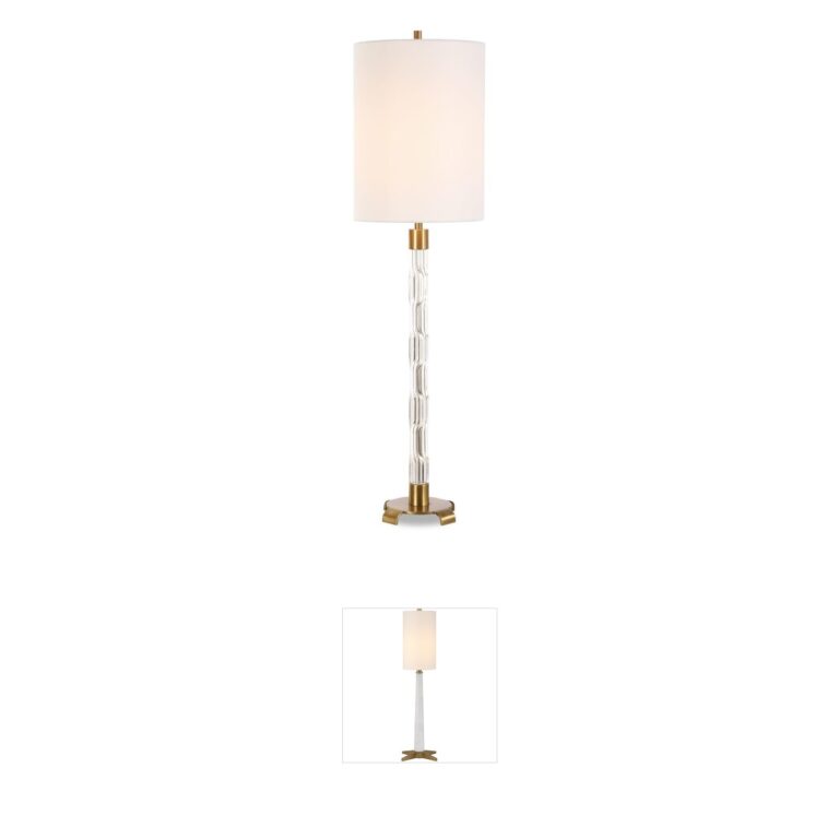 Uttermost York Crystal and Antique Brass Buffet Lamp