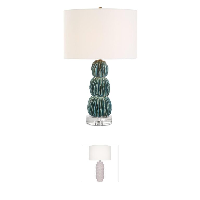 Uttermost Bonaire Mottled Teal Blue Ceramic Table Lamp