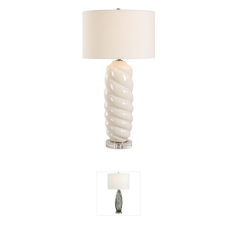 Uttermost Anneli White Ceramic & Crystal Table Lamp