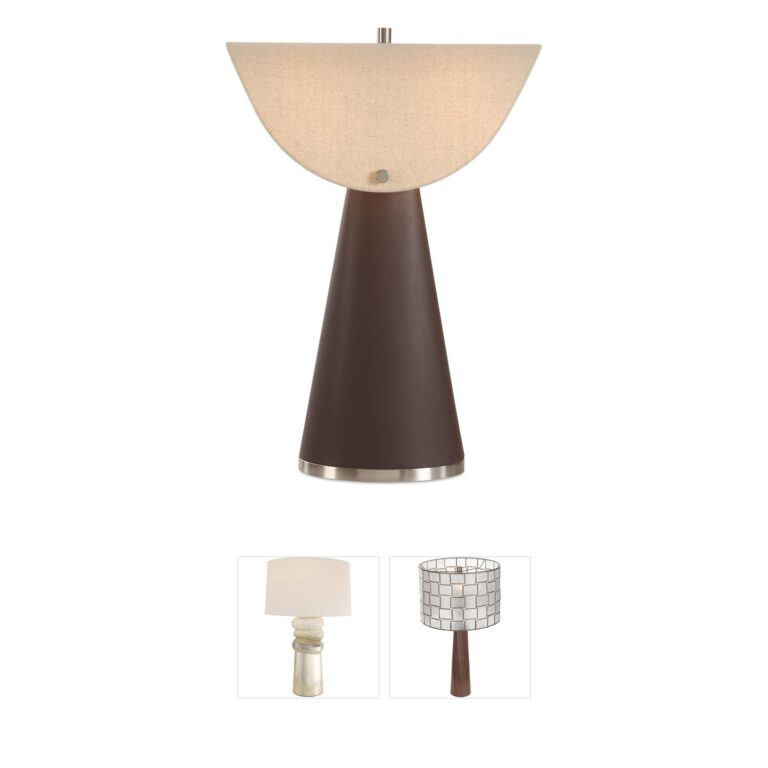 Uttermost Conover Chocolate Brown PU and Metal Table Lamp