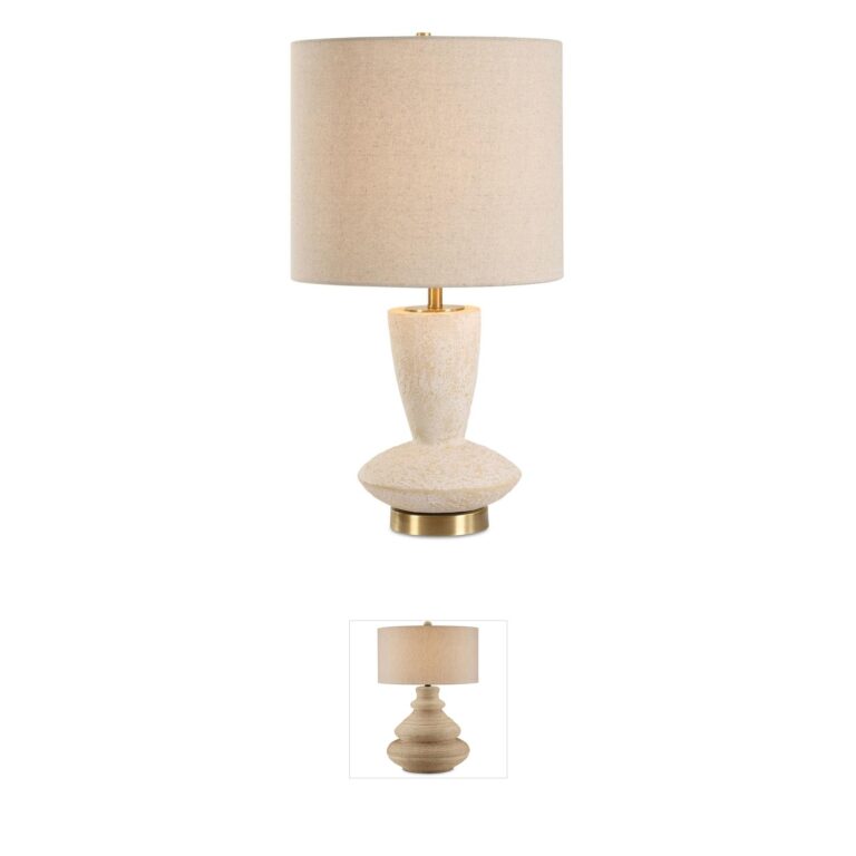 Uttermost Doreyn Ivory and Antique Brass Table Lamp