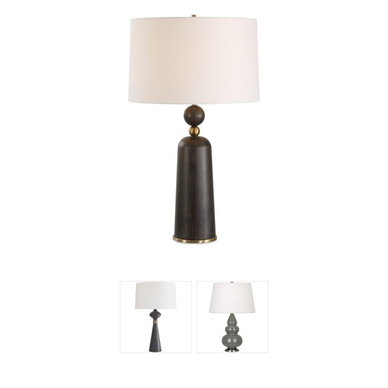 Uttermost McQuinn Dark Walnut and Antique Brass Table Lamp