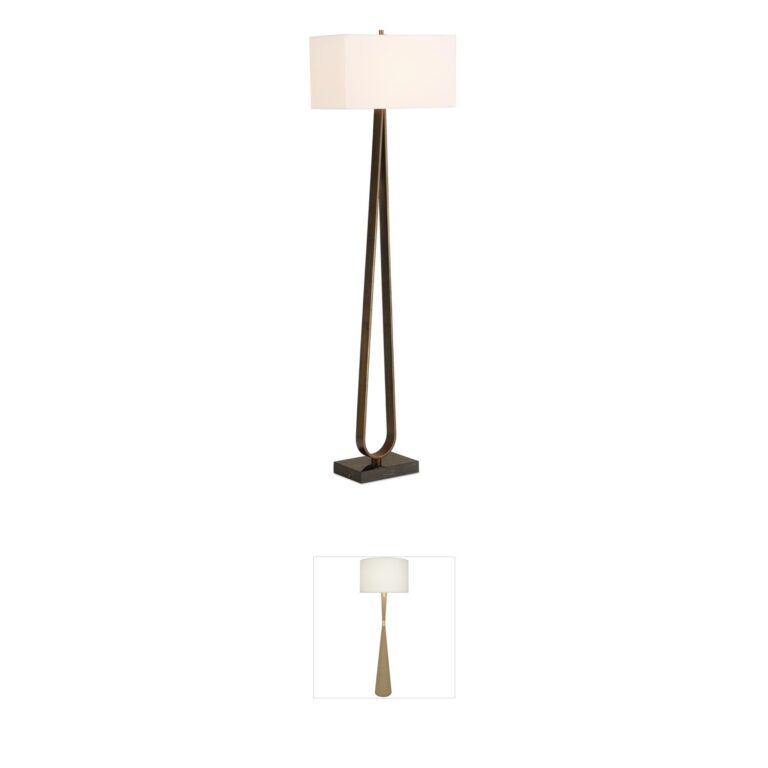 Uttermost Galloway Dark Bronze and Black Marble Floor Lamp