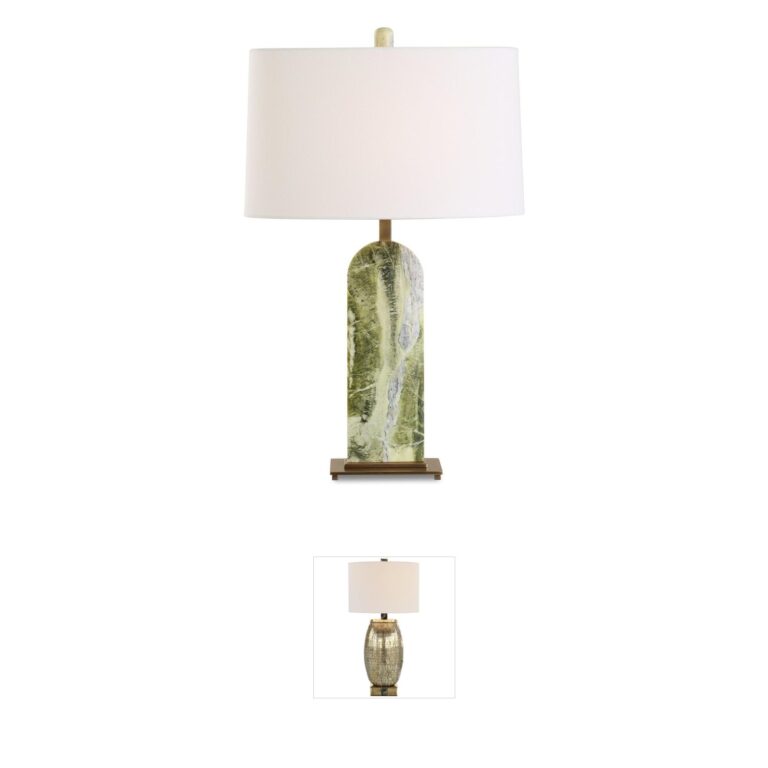 Uttermost Moorea Green Marble and Antique Brass Table Lamp