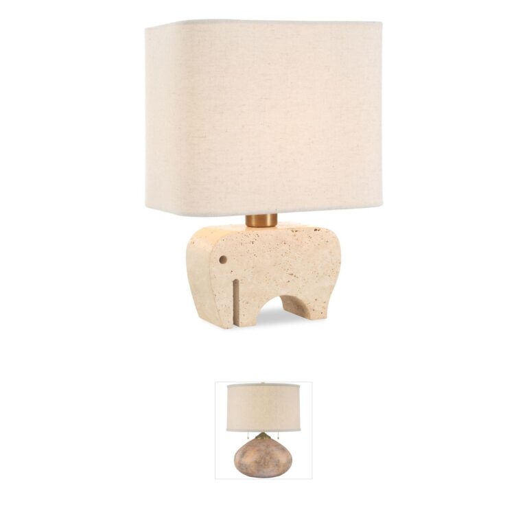 Uttermost Tusk Travertine & Brass Accent Table Lamp
