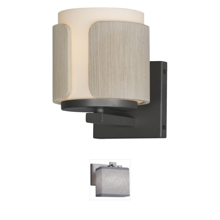 Maxim Lighting Draughtsman Natural Wood and Charcoal Wall Sconce