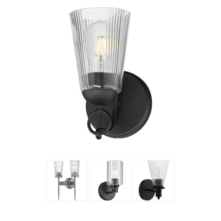 Maxim Lighting Jackson Hole Black Steel and Clear Glass Wall Sconce