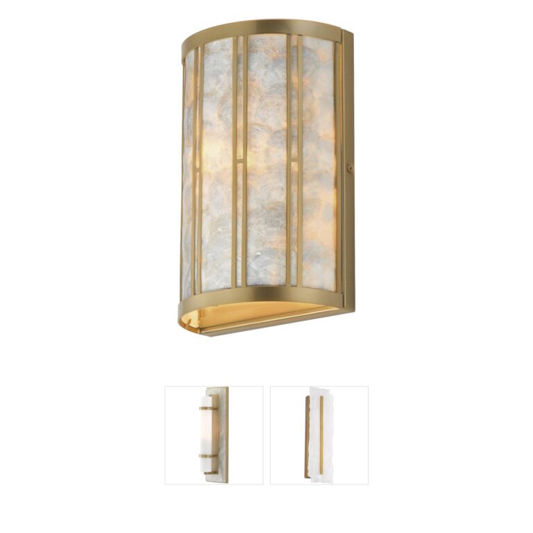 Maxim Lighting Miramar Capiz Shell and Natural Aged Brass Wall Sconce